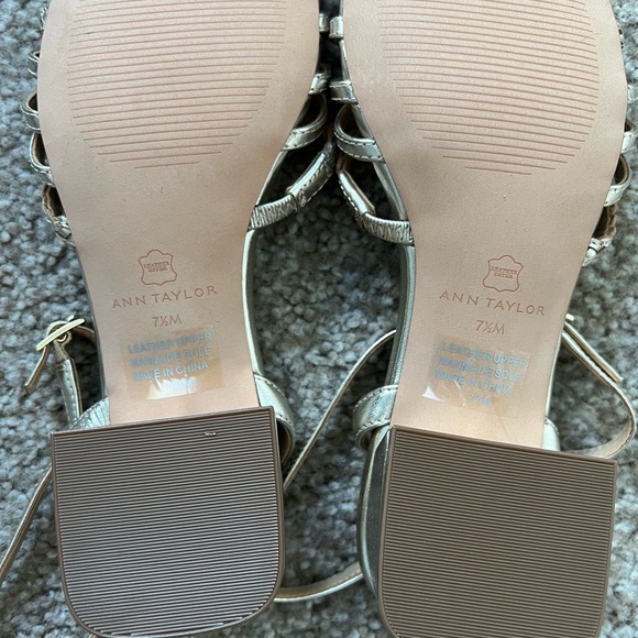 Ann Taylor Metallic Braided Multi-Strap Sandals - Picture 8 of 8